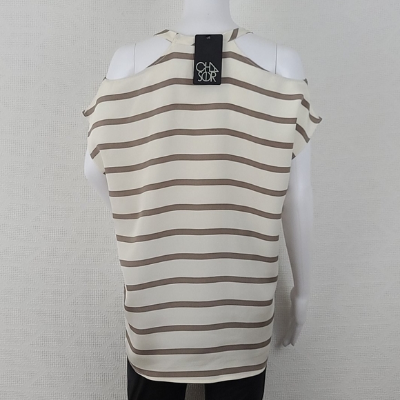 Chaser Striped Cold Shoulder Top - Picture 9 of 10